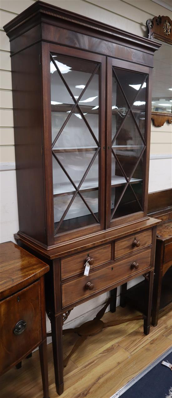 A George IV style mahogany bookcase W.90cm